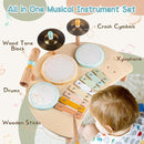 Kids Drum Set, Montessori Musical Instruments for Toddlers 1-3, Wooden Musical Toys for Baby 12-18 Months, Preschool Educational Xylophone Drum Kit, Birthday Gift for Boys Girls Ages 3+ by TinyTreasures Baby Boutique