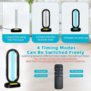 UV Light Sanitizer,4-Speed Timing and Remote Control UVC Home Disinfection Device,Portable Ultraviolet Light Sanitizer for Dust Mites,UV Lamp for Whole Room,Black by TinyTreasures Baby Boutique