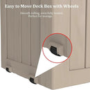 80 Gallon Outdoor Storage Box with Wheels, Waterproof Lockable Resin Deck Box Patio Storage Bin for Pool Accessories Cushion Furniture, Garden Tools, UV-Resistant Outside Delivery Grey by CozyNest Decor