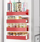 Magnetic Spice Rack Organizer for Fridge Seasoning Organizer for Kitchen Storage With Screw Magnetic Shelf for Oven, RV,Garage,Bathroom (Red, 4pack) by CozyNest Decor