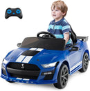 Costzon Ride on Car, 12V Licensed Ford Mustang Shelby GT500 Kids' Electric Vehicles w/Remote Control, USB Port, Radio, Music, Player, High Low Speed & Soft Start, Racing Kids Car for Toddler (Blue) by TinyTreasures Baby Boutique