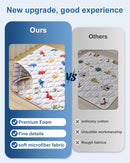 Odorless Premium Foam Baby Play Mat 79" x 59", Soft Microfiber Fabric Crawling Mat for Floor- Comfortable and Hypoallergenic, Non-Slip Cushioned Floor Playpen mat for Infants,Babies,Toddlers by TinyTreasures Baby Boutique