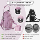 Water Bottle Holder with Strap, 4 Big Pockets with Compartment, 24oz/32oz/40oz Crossbody Water Bottle Carrier Bag by TinyTreasures Baby Boutique