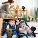 5000mAh Portable Stroller Fan with LCD Display, 5-Speed, Rechargeable Battery Operated, 360° Rotation, Tripod Clip, 17-Hour Battery Life for Carseat, Strollers, Cribs, Wheelchairs, Bedrooms & Travel by TinyTreasures Baby Boutique