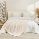 Snuggle Sac Queen Size Oversized Super Soft Bed Blanket - Warm & Cozy Knit Fuzzy Microfiber Blankets in Heather Ivory, 90 x 90 by TinyTreasures Baby Boutique