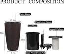 2Pack 22" High Modern Plant Pots Planter-Self-Watering Indoor/Outdoor Planting with Drain Holes, Water Level Monitor, Inner Bucket for Front Porch Patio, Brown Rattan Conical by CozyNest Decor
