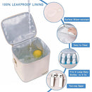 Breastmilk Cooler Bag with Ice Pack Fits 6 Baby Bottles Up to 9 Ounce, Baby Bottle Bag with Shoulder Strap for Nursing Mom Daycare, Cream by TinyTreasures Baby Boutique