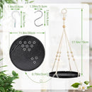SUREAM Indoor Hanging Planter Shelf, Black Macrame Plant Hanger, Handmade Cotton Plant Hangers with Wood Tray, Planter Flower Pots Holder for Window Wall Ceiling Home Porch Patio Decor by GreenHaven Gardens