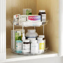 2 Tier Lazy Susan Organizer, 9.25'' Lazy Susan Turntable for Cabinet, Stackable Turntable Organizer Rotating Spice Rack Organization for Kitchen Countertop, Pantry, Bathroom, Clear by CozyNest Decor