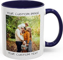 Personalized Coffee Mug – Custom Photo, Text, or Logo Ceramic Mug Tea Cup | Taza Personalizada with Picture or Message | Customized Gift Idea for Men & Women, Mom, Dad, Friends - White/Blue | 11oz by TinyTreasures Baby Boutique