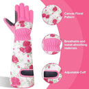 DLY Gardening Gloves for Women, Rose Gloves Gardening Thorn Proof, Long Garden Gloves for Women, Breathable & Durable Leather Gauntlet(Medium, Rose Red) by GreenHaven Gardens