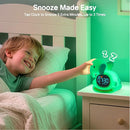 Alarm Clock for Kids with Night Light, Sleep Training Clock Time to Wake Clock, Rechargeable Silicone Light for Bedroom, Perfect Sleep Companion for Boys Girls, Green Elephant by TinyTreasures Baby Boutique