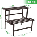 Metal Plant Stand Outdoor Plant Shelf Indoor,2 Tier Heavy Duty Ladder Plant Stands for Multiple Plants,26" L x 20.25" H x 17.75" W,Coffee by GreenHaven Gardens