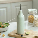 famiware Jupiter 16oz Ceramic Olive Oil Dispenser Bottle, 1 Piece Oil Dispenser for Kitchen with Stainless Steel Pourers, Suitable for Storage Vinegar, Soy Sauce, Coffee Syrup, Light Green by CozyNest Decor
