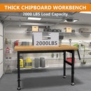 48" Work Bench, Adjustable Height Workbench with Rubber Pad, Heavy-Duty Work Table with Power Outlets, 2000 LBS Capacity Workstation for Garage, Workshop, Office, Home by GreenHaven Gardens