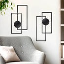 OYEFLY 2 Pcs Metal Abstract Wall Art,Modern Geometric Decor (Black, style 3) by CozyNest Decor