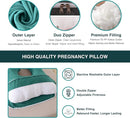Pregnancy Pillow, Full Body Maternity Pillow 57 inch, with Removable Washable Cover - Sleep Support for Legs, Back, Neck, Shoulder, HIPS, Belly, Velvet Cover (Dark Green) by TinyTreasures Baby Boutique
