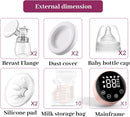 Electric Breast Pump, 3 Modes 9 Levels,Whisper-Quiet Electric Breast Pump, Anti-Backflow, Touchscreen LED，Portable for Home & Travel by TinyTreasures Baby Boutique