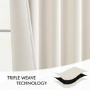 MIULEE Ivory Back Tab Blackout Curtains 72 Inches Long 2 Panels Set for Living Room Bedroom Privacy, Rod Pocket/Pinch Pleat Thermal Insulated Room Darkening Pleated Light Blocking Drapes by TinyTreasures Baby Boutique