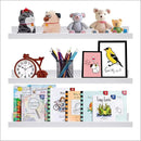 AZSKY White Kids Bookshelf Floating Shelves Wall Mounted 24 Inches Long Nursery Wooden Book Shelves for Toys Storage Picture Ledge Shelf for Living Room Bedroom Decor Books Photo Frames Set of 3 by CozyNest Decor