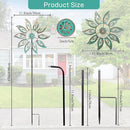 VEWOGARDEN Metal Flower Wind Spinners Outdoor, Garden Kinetic Wind Sculptures & Spinners for Yard Lawn Patio Decorations, Light Green by GreenHaven Gardens