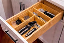 Umilife Bamboo Kitchen Utensils Organizer, Extra High Silverware Drawer Holder, Flatware Cutlery Storage Box, Multi-Use Drawer Divider in Office, Bathroom, Pantry - 12"x6"x2.5" (Set of 2) by CozyNest Decor