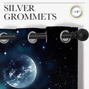 Wolf Blackout Curtains for Boys Girl Bedroom Decor,Starry Sky Howling Wolf Under The Full Moon Thermal Insulated Grommet Drapes Darkening Window Curtain for Living Room Home 42x45 inch by TinyTreasures Baby Boutique
