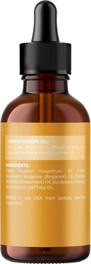 Focus Essential Oil Blend for Diffusers - Aromatherapy Essential Oils Blend for Home and Travel Energy Focus and Attention Support with Grapefruit Bergamot Peppermint and Eucalyptus (2 Fl Oz) by CozyNest Decor