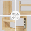 Natural Wood Wall Bookshelf for Kids Bedroom Set of 3, 24 Inch Wooden Floating Nursery Book Shelves for Baby Boys Girls Room, Mounted Toddler Book Shelf for Toy Organizers and Storage by TinyTreasures Baby Boutique