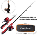 Urban Deco Kids Fishing Pole Set Portable Telescopic Kids Fishing Rod and Reel Combo Kit with Tackle Box for Beginners, Boys,Girls,Youth,Children by TinyTreasures Baby Boutique