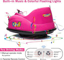 12V Bumper Car for Toddlers, Electric Toy Ride on Battery Car with Kids W/Parent Remote Control, 2-Speed, 360 Degree Spin, Music & LED Lights for Kids, Pink by TinyTreasures Baby Boutique