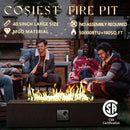 COSIEST 56 x 28 inch Outdoor Propane Fire Pit Coffee Table w Concrete Rectangle Base, CSA Certified, 50,000 BTU, Free Lava Rocks and RainCover, Fits 20lb Tank Outside, Wind Guard, Tank Cover, Brown by GreenHaven Gardens
