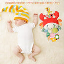 Car Seat Toys for Babies 0–12 Months, Hanging Infant Plush Rattle Toy with Mirror & Crinkle Clip-On Activity Toy for Car Seat, Stroller, Crib & Play Gym Baby Gift for Boys & Girls by TinyTreasures Baby Boutique