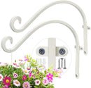 AJART White Plant Hanger Outdoor: 12-Inch Plant Hooks for Wall Indoor - Rust-Resistant Plant Bracket Hook for Hanging Flower Baskets by GreenHaven Gardens