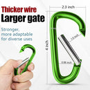 sprookber 4" & 5" Extra Large Aluminum Carabiner D Ring, Caribeener Clips, Spring Snap Hook for Keychain Clip, Set of 4 by TinyTreasures Baby Boutique