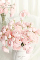 Floroom Ranunculus Artificial Flowers 18 Pcs Blush Faux Silk Mini Ranunculus Bulk Fake Wedding Filler Flowers for DIY Pink Bouquets, Centerpieces, Bridal Shower Decorations & Arrangements by CozyNest Decor