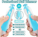 Baby Nail Trimmer Electric, 6 in 1 Rechargeable Baby Nail Clippers Manicure Set Grooming Kit for Toddler Infant or Adults (Blue) by TinyTreasures Baby Boutique