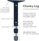Factory Direct Partners FDP Rectangle Activity School and Classroom Kids Table (24 x 36 inch), Chunky Toddler Leg, Adjustable Height 15-24 inches - Maple Top and Navy Edge by CozyNest Decor