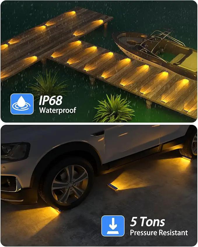 Solar Step Lights for Outside,8 Pack Solar Stair Lights Outdoor Waterproof,Warm White Deck Light Solar Powered Waterproof for Steps,Stairs,Walkway,Sidewalk,Patio,Pathway, photo 4 of 6