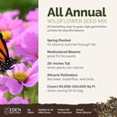 Eden Brothers All Annual Wildflower Mixed Seeds for Planting, 50 lb, 24,000,000+ Seeds with Sunflower, Indian Blanket | Attracts Pollinators, Plant in Spring or Fall, Zones 3, 4, 5, 6, 7, 8, 9, 10 by GreenHaven Gardens