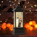 Halloween Snow Globes, Skull and Black Cat Scene Snow Globes, Glittering Lantern with Timer, Snow Globe Lantern USB or Battery Powered for Halloween Decor by CozyNest Decor