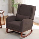 Rocking Chair Nursery with Foot Rest, Wingback Nursery Rocking Chairs, Nursing Glider Rocker Chair with Pillow and High Back for Nursery, Living Room, Bedroom, Coffee by TinyTreasures Baby Boutique