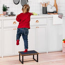 Wooden Step Stool with Non-Slip mat,Bed Steping Stool for Adult Hold up to 500lbs，Wood One Step for Kitchen, Bedroom, Living Room, Bathroom… (Brown) by TinyTreasures Baby Boutique
