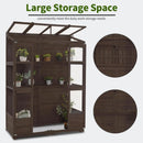 MCombo Wooden Greenhouse, Walk-in Outdoor Greenhouse with Openable Roof and Lockable Door, 0899 (Brown) by GreenHaven Gardens