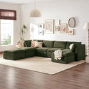 mopio Oversized Modular Sectional Sofa with Fully Removable Covers and Storage, Convertible U, L-Shaped and Sleeper Sectional, Modern Couches with Ottoman Chaise (Olive Green Velvet, 7 Seats, U) by CozyNest Decor