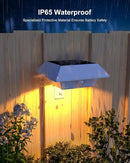 4 Pack Solar Powered Gutter Lights Outdoor Decorative Waterproof 12 LEDs Yard Lamp for Fence, Railing, Outside Wall, Deck, Garden, Path, Backyard, Walkway, Patio, No Drilling Installation (Warm White) by GreenHaven Gardens