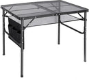 REDCAMP 36x24 Folding Grill Table for Outside, Lightweight Portable Metal Aluminum Outdoor Grill Table with Adjustable Height Legs, Great for Camping Picnic Cooking BBQ, Black 3ft by GreenHaven Gardens
