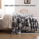 Cozy Faux Fur Throw Blanket for Bed-Warm Fuzzy Throw Blanket, Soft Plush Thick Bubble Blankets for Bedroom and Living Room, Furry Luxury Blanket, 90 x 108,Tie-Dye Grey by CozyNest Decor