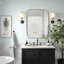 ANDY STAR Black Mirror for Bathroom, 28x36 Inch Stainless Steel Metal Frame Oblong Bathroom Mirror for Vanity, 1’’ Deep Wall Mounted Vertically/Horizontal by CozyNest Decor