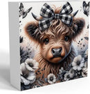 Highland Cow Decor, Highland Cow Gifts for women, Highland Cow Nursery Decor, Wooden Box Decor Sign for Home Farmhouse Office Living Room Table Shelf Tiered by CozyNest Decor